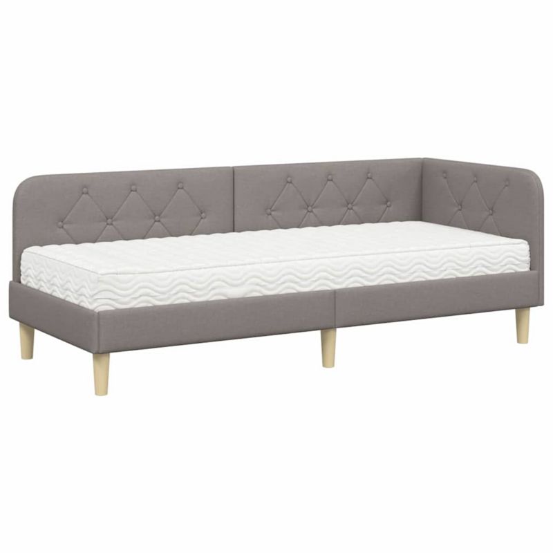 Łóżko Tapicerowane WaszeMeble z Materacem 80x200 cm Szare WM-3394106 1 szt.