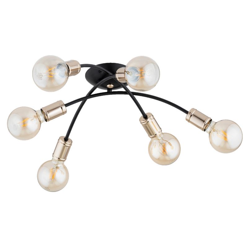 Lampa sufitowa Alfa Sedna czarno-złota wym: 16 x 52 x 52 cm 6xE27 x 15W 1 szt.