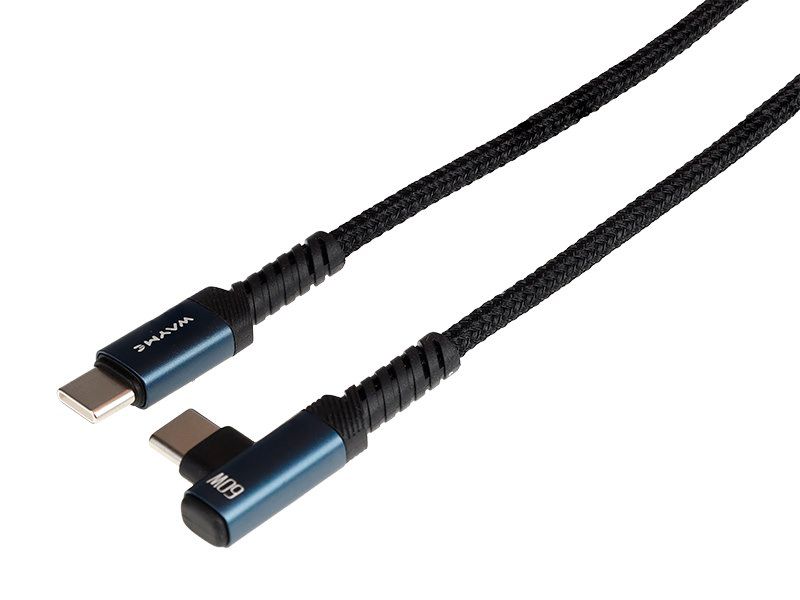 Kabel do ładowania i synchronizacji, WAYME, w oplocie z mikrofibry, 100 cm, max 60W, 1 szt.