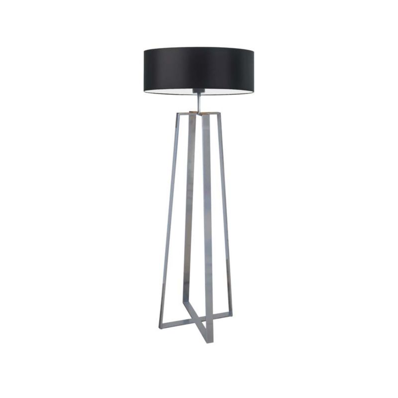 Lampa stojąca Volta Light Factory podłogowa z abażurem srebrny/czarny walec WENIS 1szt.