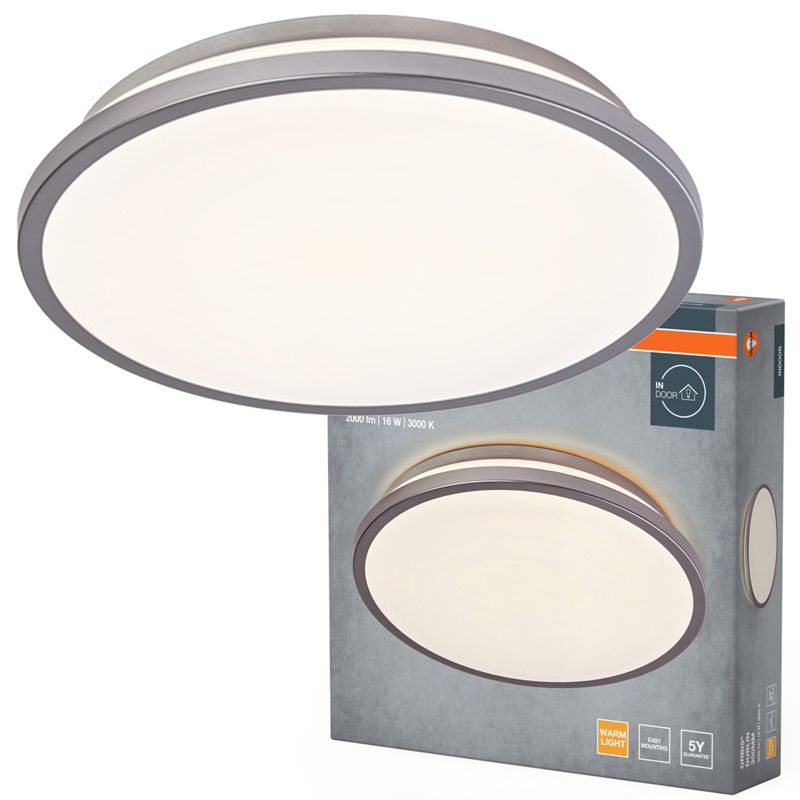 Plafon Osram Orbis Lampa Sufitowa Plafon LED 16W 1100lm 3000K Okrągły Srebrny 1 szt.