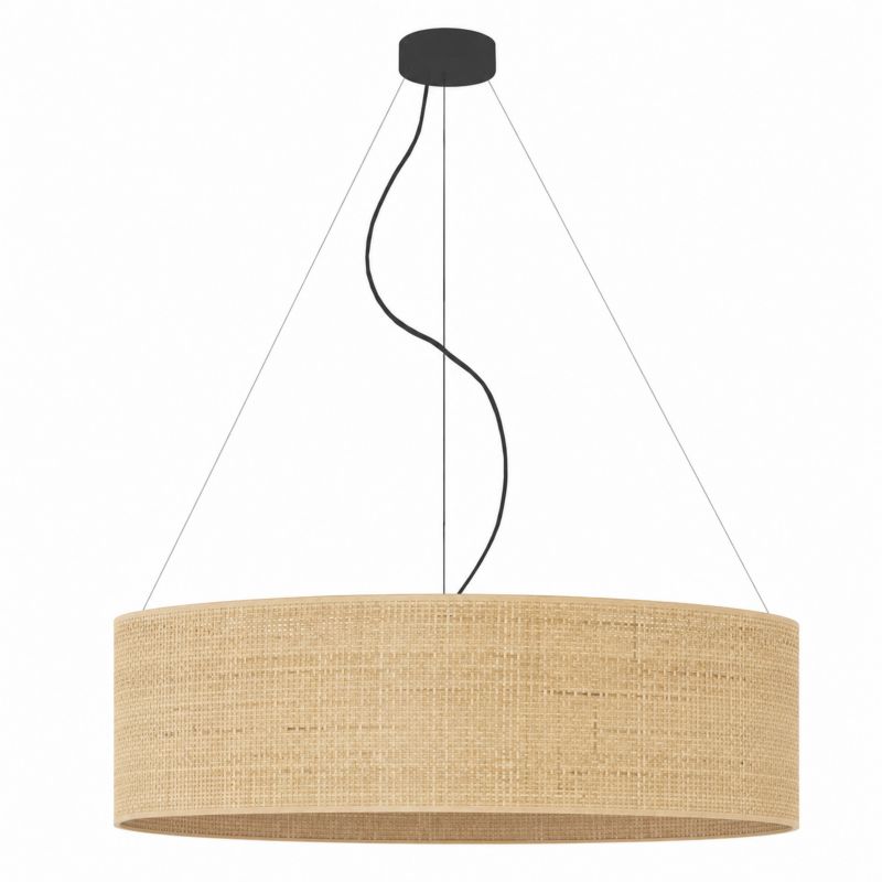 Lampa sufitowa Volta Light Factory żyrandol lampa wisząca z abażurem walec Rattan 80 cm BLUES 1szt.