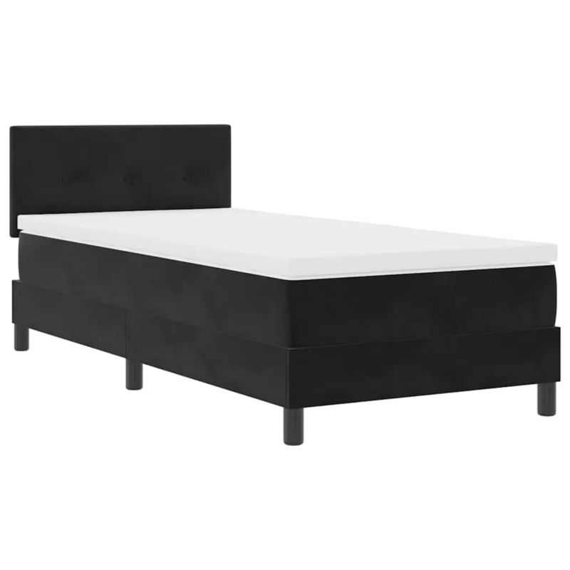 Łóżko z materacem WaszeMeble 100x200 cm Czarny aksamit z LED WM-3342634 1 szt.