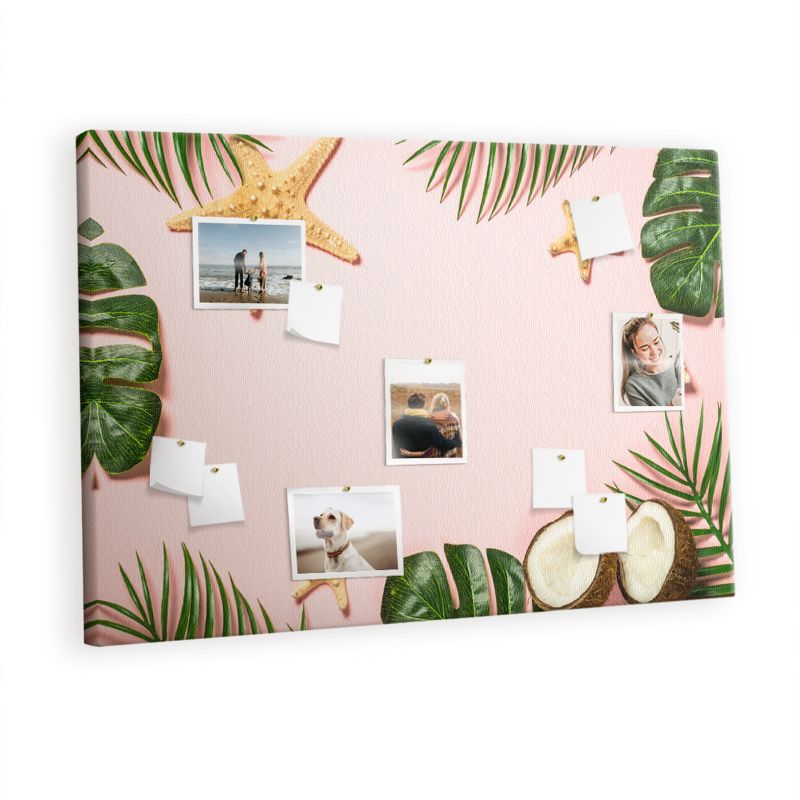 Tablica Korkowa Z Pinezkami Tulup 120x80 cm Letni nastrój Organizer ścienny Pinezki kolorowe 1 kpl