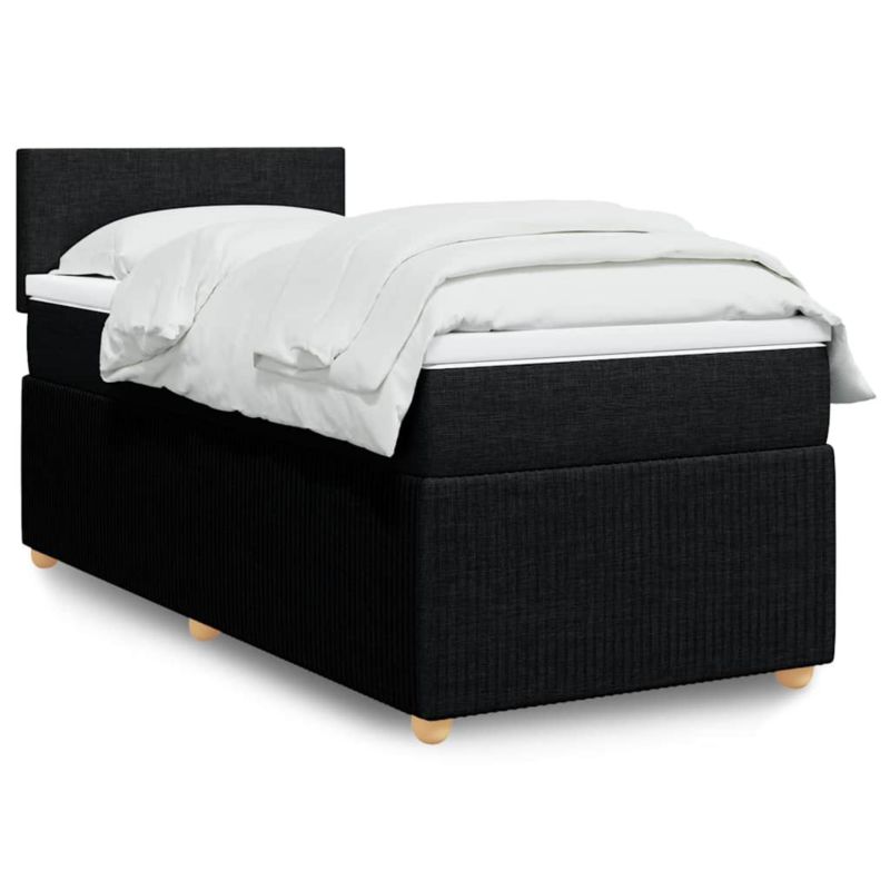 Łóżko z materacem WaszeMeble 90x190 cm Czarny tkanina z LED WM-3289606 1 szt.