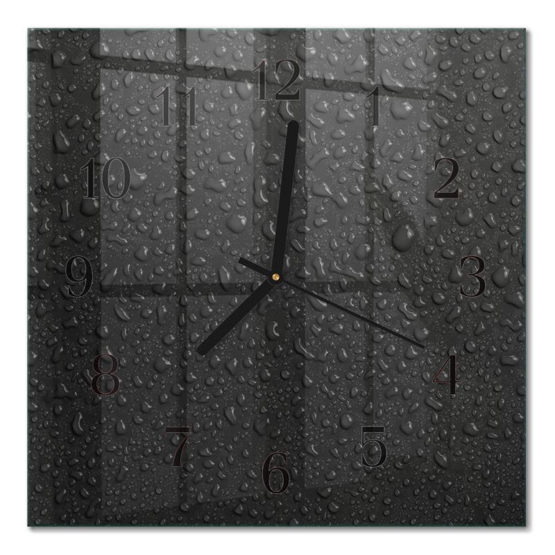 Zegar Ścienny Nowoczesny Tulup 30x30 cm z Czarnymi Wskazówkami Krople Wody 1 szt.