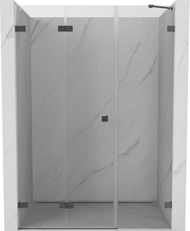 Drzwi prysznicowe składane Mexen Lunar-F transparentne gun metal 140x200 cm 1 szt.
