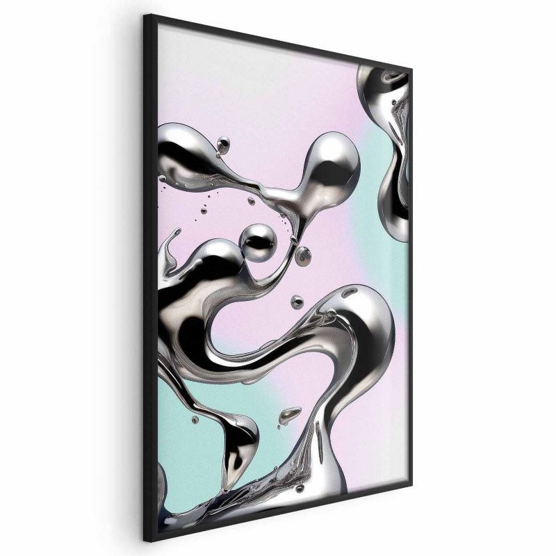 Plakat Artgeist Metaliczne Płynności 60x90 cm z ramą czarną 1 szt