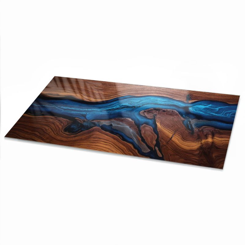 Blat ArtPrintCave 120x60 cm Drewniany wzór 1 - Szklany Blat na Stół z Nadrukiem Dekoracyjnym 1 szt.