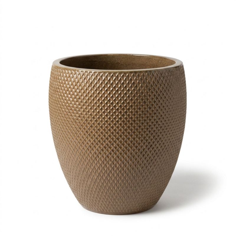 Donica ceramiczna Provencelia SIGNAC Brązowy, sred.48 x H52 cm, mrozoodporna, rękodzieło, szkliwiona 1 szt.