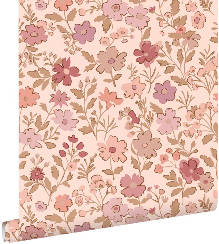 Tapeta ESTAhome kwiaty różowymIfioletowym 50 x 900 cm - 1 rol.