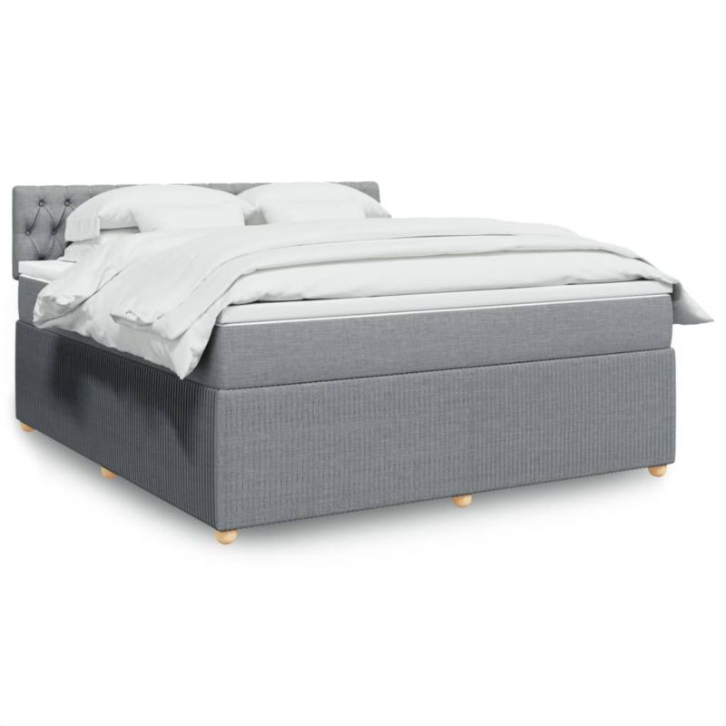 Łóżko kontynentalne WaszeMeble 180x200 cm jasnoszare WM-3287542 1 szt.