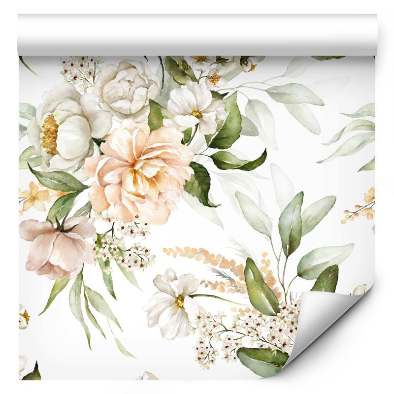 Tapeta flizelinowa Artgeist 110g/m2 Kwiaty beżowa 50x1000 (10 części) 10052ja rolka 1 szt