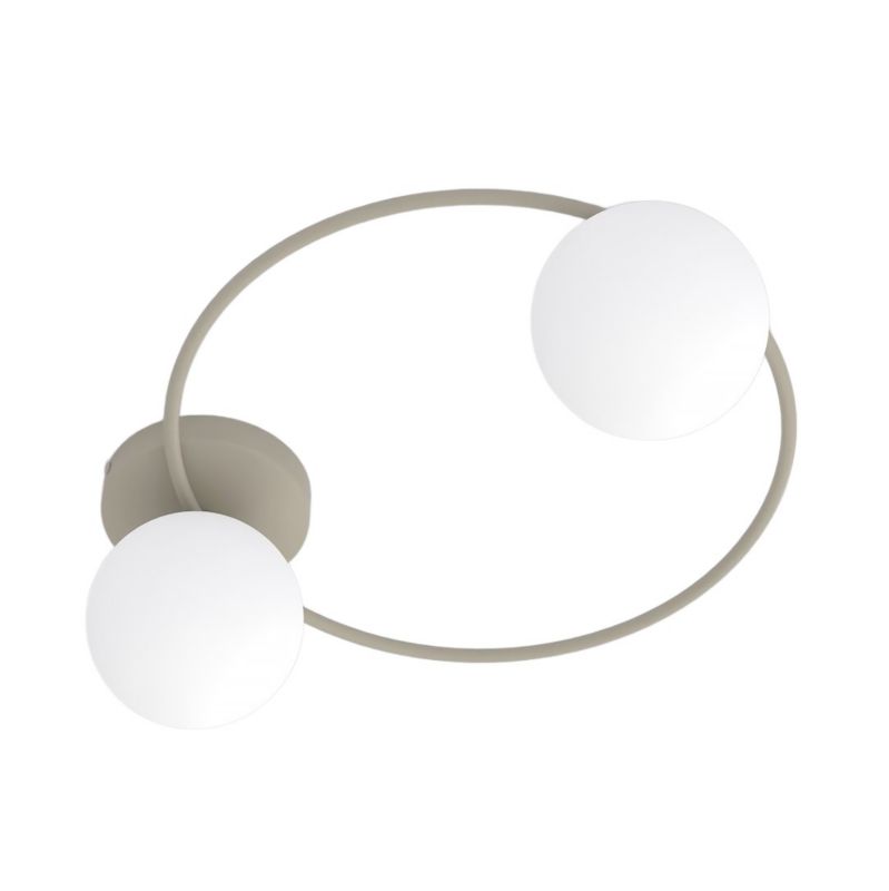 Lampa wisząca kule na ringu Emibig SOPRA beżowo-biała 2xE14x10W IP20 wym:20x47x47cm - 1 szt.