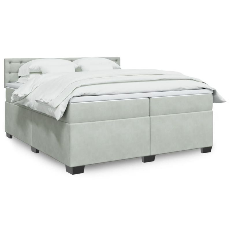 Łóżko kontynentalne WaszeMeble 200x200 cm jasnoszare WM-3286414 1 szt.