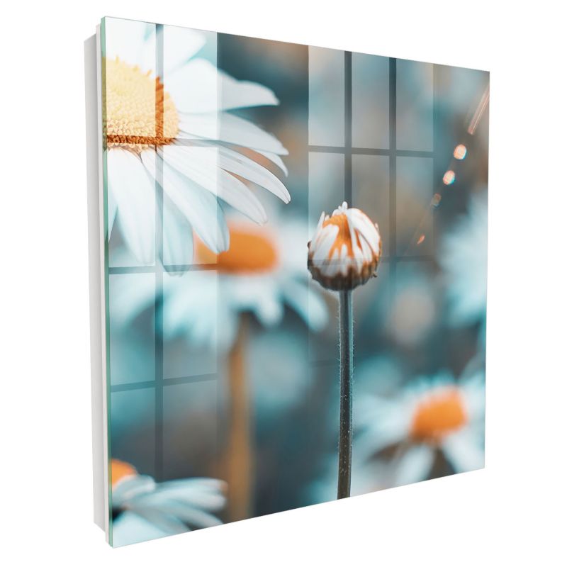 Wieszak Na Klucze Zamykany Tulup 30x30 cm Kwiatowa lekkość - Biała - Otwierana na lewo 1 szt.