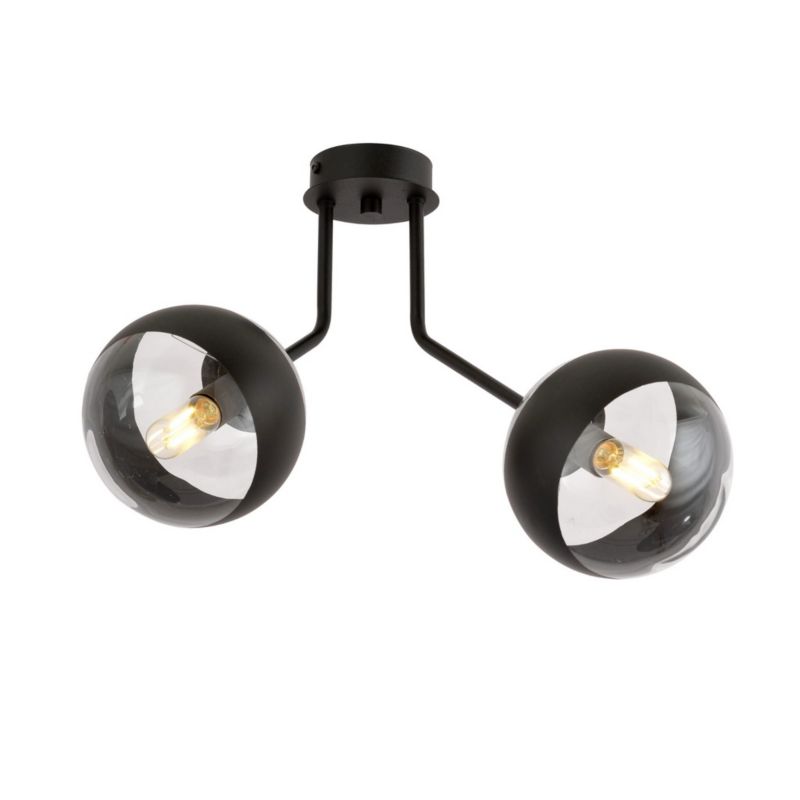 Lampa sufitowa Emibig Nova czarno-przezroczysty wym: 36 x 37 cm 2xE14 x 10W 1 szt.
