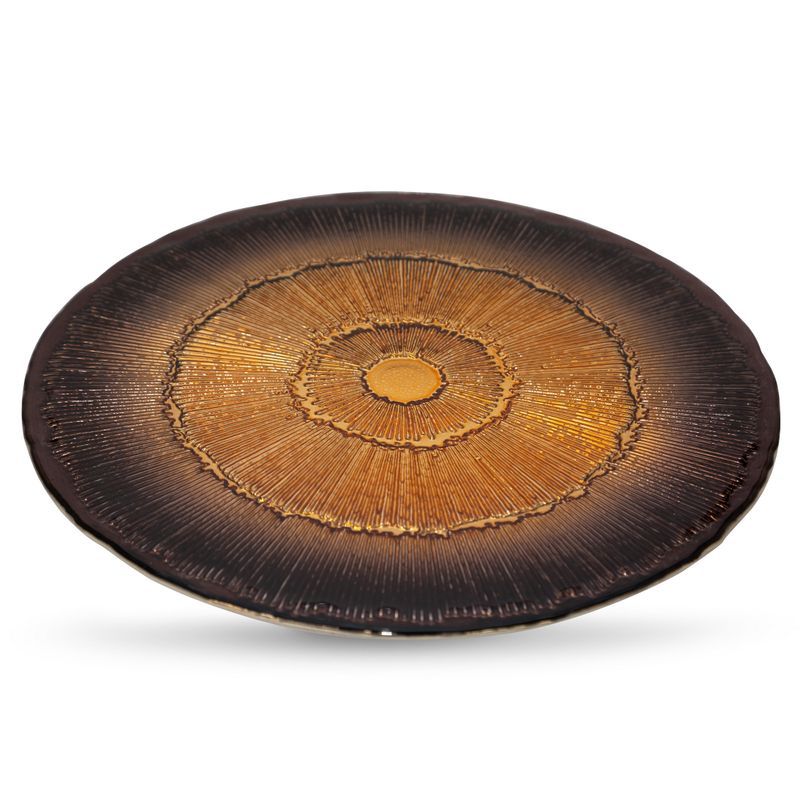Patera szklana Eurofirany 33 x 3 cm brązowa 1 szt.