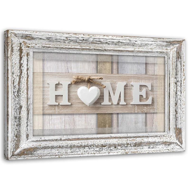 Obraz na płótnie Feeby Napis Home w pastelach z ramą 120x80cm 1szt
