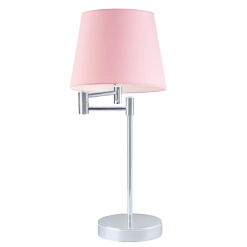 Lampka Nocna Volta Light Factory Jukon Abażur Srebrny/Różowy 1xE27 1szt.