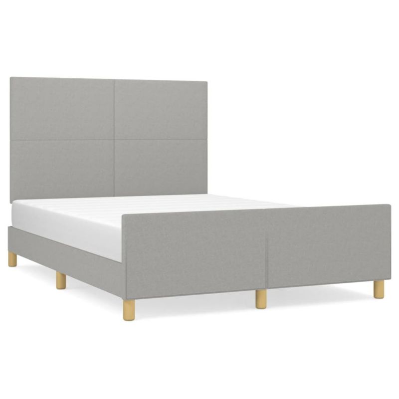 Łóżko tapicerowane WaszeMeble 140x190 cm jasnoszara WM-3124887 1 szt.