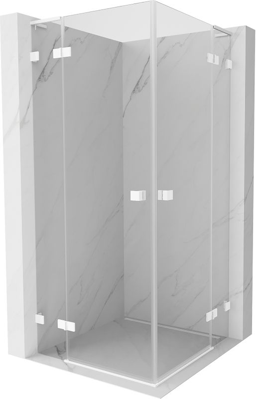 Kabina prysznicowa Mexen Lunar L Duo uchylna 75 x 75 cm transparent biała 1 szt.