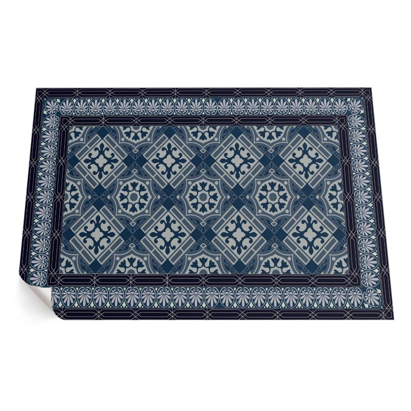 Dywan Winylowy Z Nadrukiem ArtPrintCave 150x225 cm Granatowa talavera piękny wzór vintage 1 szt.