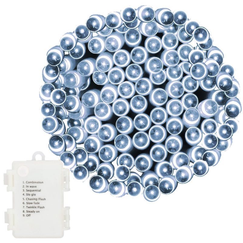 Lampki choinkowe Springos 100 Led na baterie biały zimny z pilotem 1 szt.