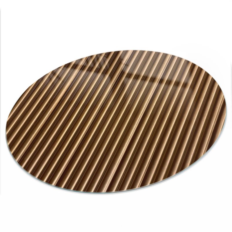Blat Do Stołu ArtPrintCave fi100 cm Brązowe linie - Blat Szklany Okrągły 1 szt.