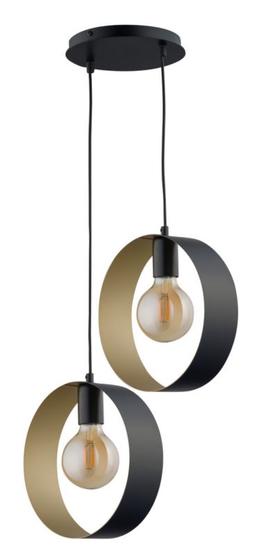 Lampa wisząca Sigma Lighting Happy 6408 czarno-złota dekoracyjna 2xE27 x 1 szt.