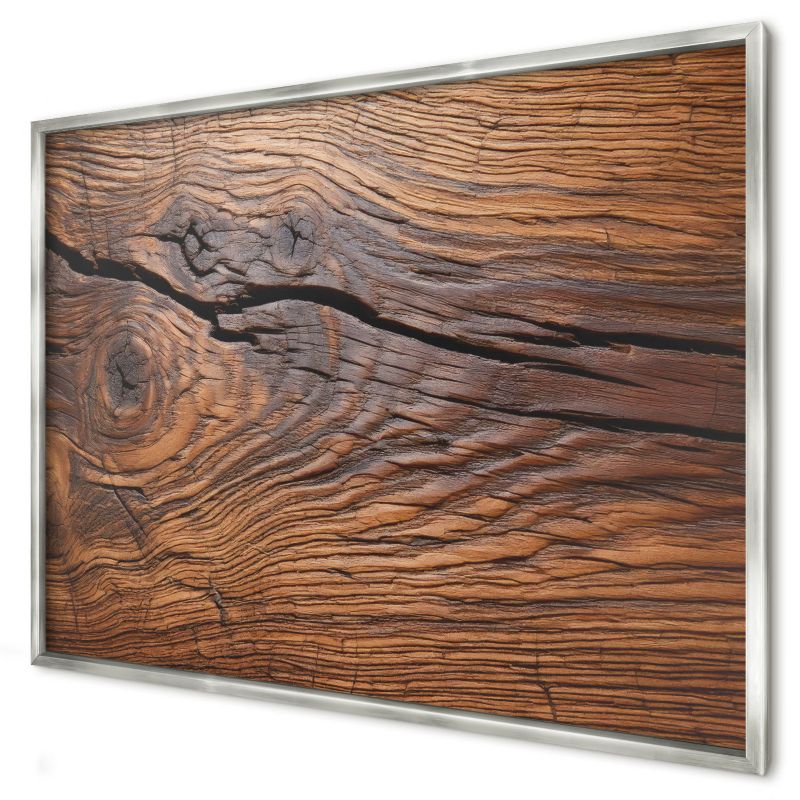 Magnetyczna tablica ozdobna Wallfluent 100x70 Tekstura drewna w srebrnej ramie 1szt