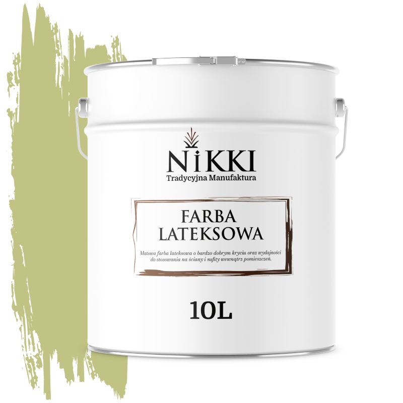Farba Lateksowa Wewnętrzna Ściany i Sufity NIKKI Groszkowy H2451 Głęboki Mat 10L
