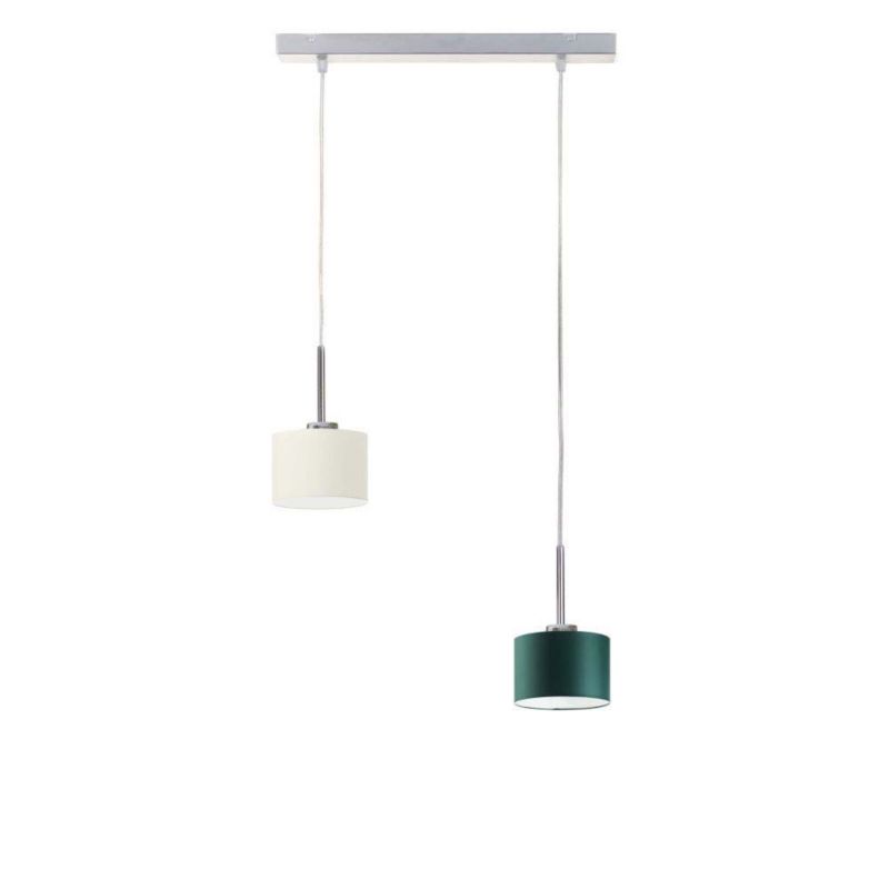 Lampa wisząca Volta Light Factory zwis żyrandol sufitowa z abażurami walec Ecru, butelkowa zieleń JAZZ Z2 1szt.