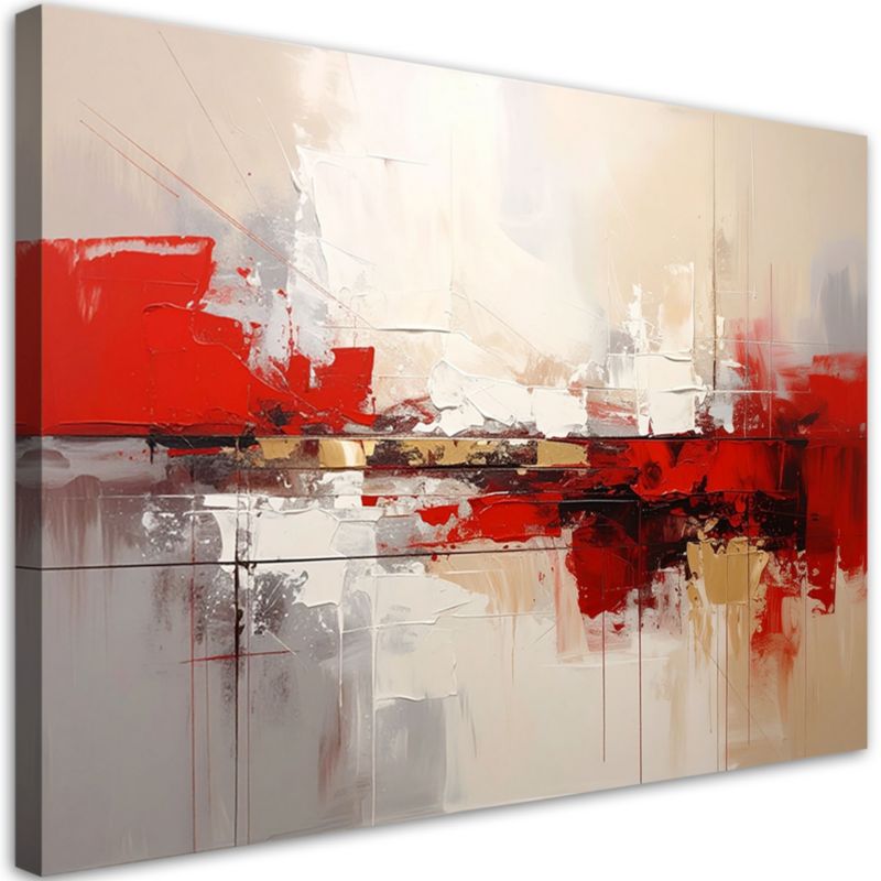 Obraz na płótnie Feeby Abstrakcja beżowo, poziomy, ozdoba do sypialni, wzór 62232, 45x30 cm, 1 szt.