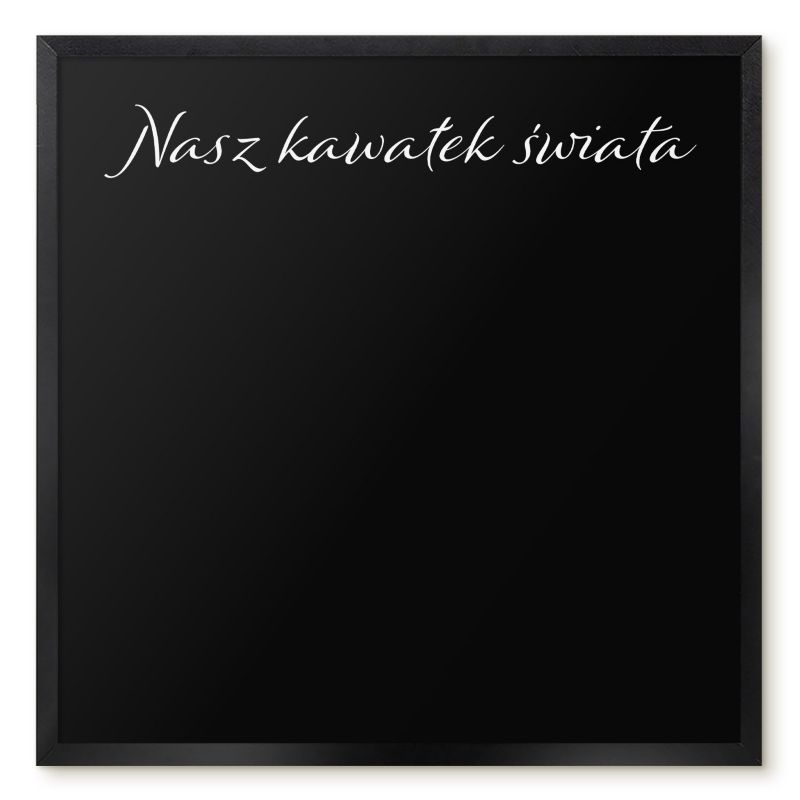 Tablica Magnetyczna W Ramie Tulup 50x50 cm Nasz kawałek świata 9 - Czarna rama Do salonu, sypialni 1 szt.