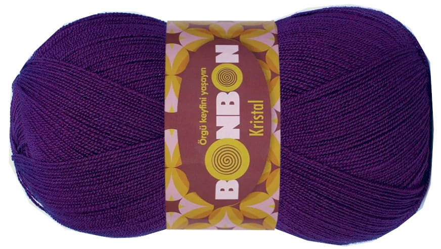 Włóczka BonBon Kristal 100gr kol. 98290 / fioletowy