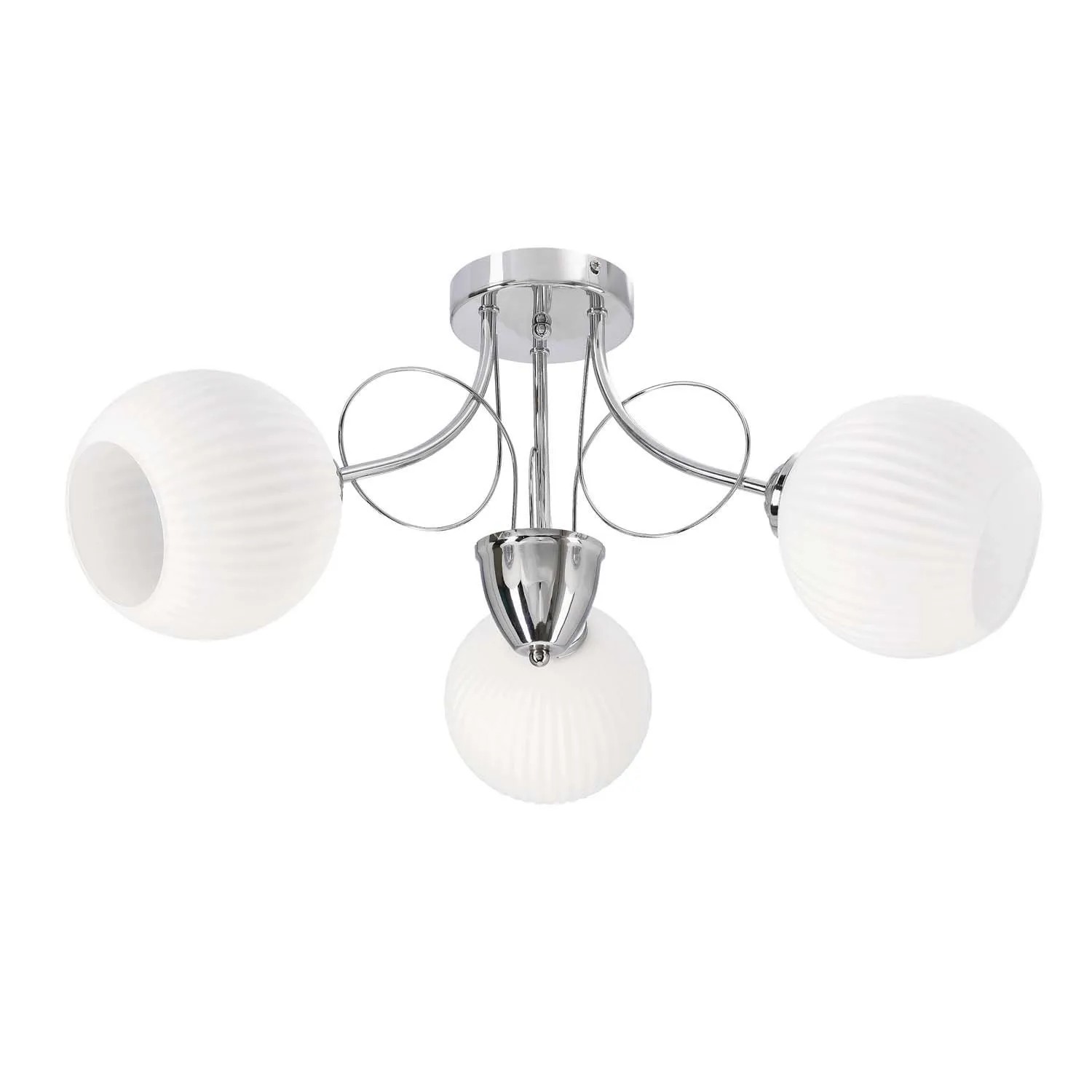 Candellux Lampa sufitowa TARTINE chromowa 3xE27 40W klosz biały
