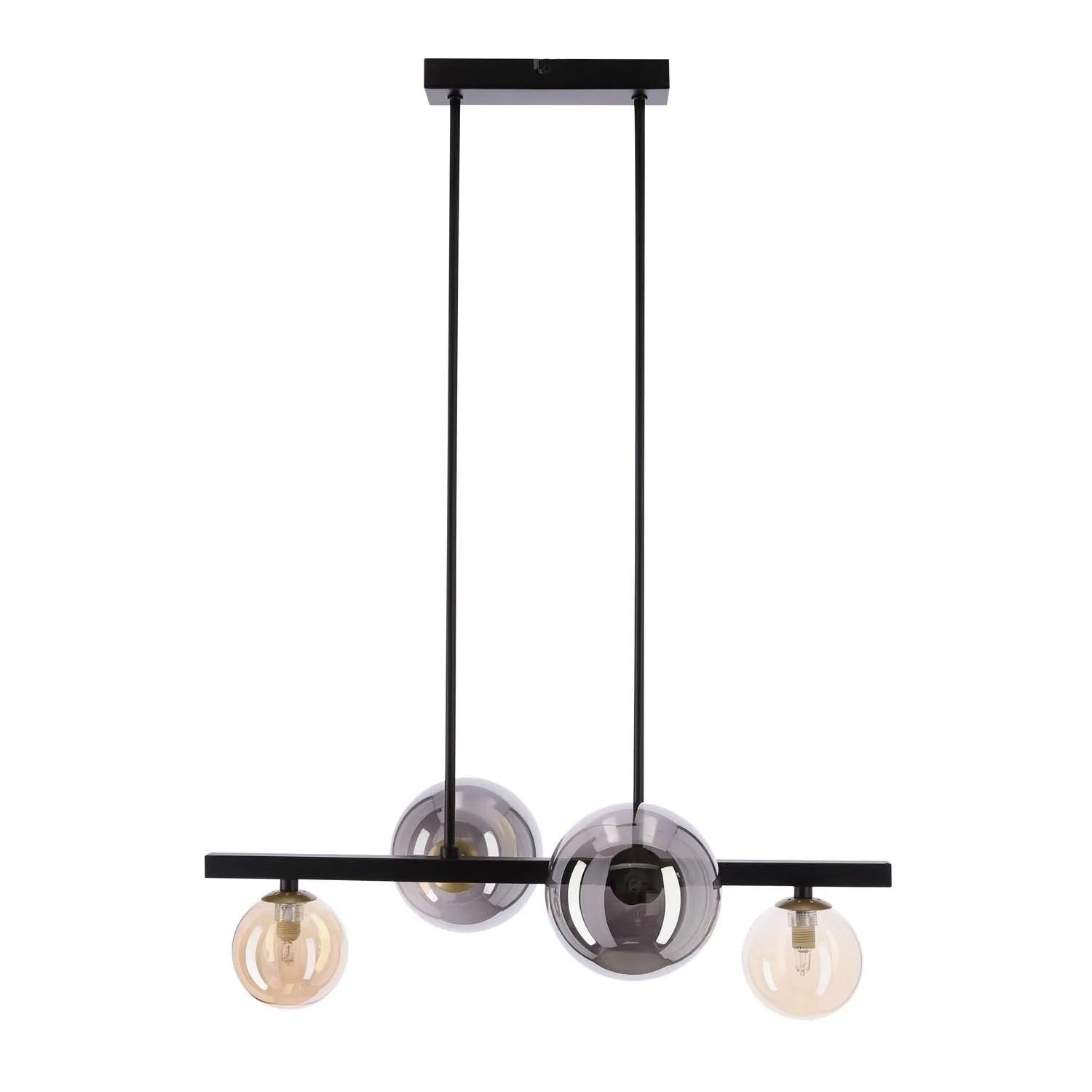 Candellux Lampa wisząca KAMA czarno-złota 4xG9 28W klosze grafit i bursztyn