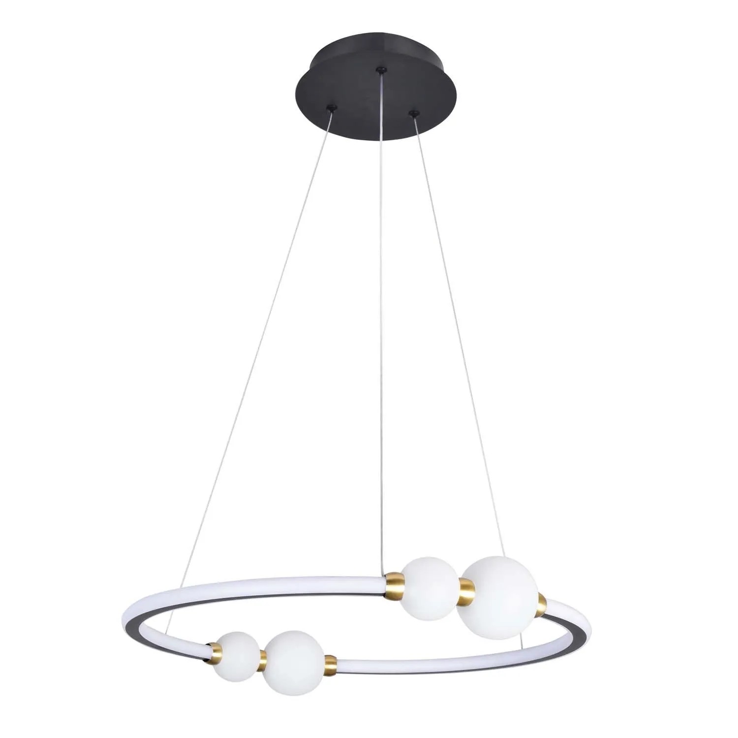 Goldlux Lampa wisząca LED PERLA 43W 4000K 6400lm biało-czarna