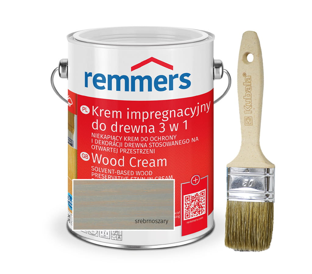 REMMERS HOLZSCHUTZ-CREME KREM DO DREWNA SREBRNY 2,5L