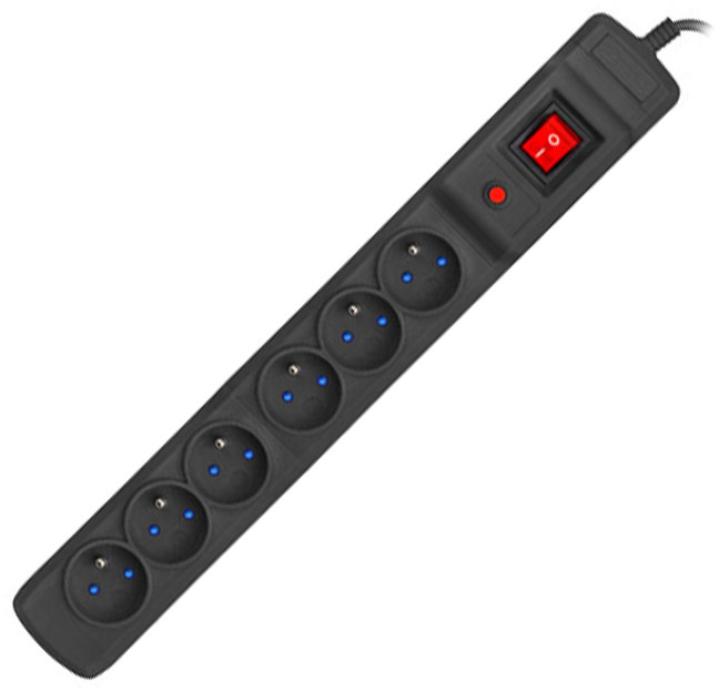 Listwa zasilająca Armac Multi M6, przeciwprzepięciowa, 10m, 6 gniazd, czarny