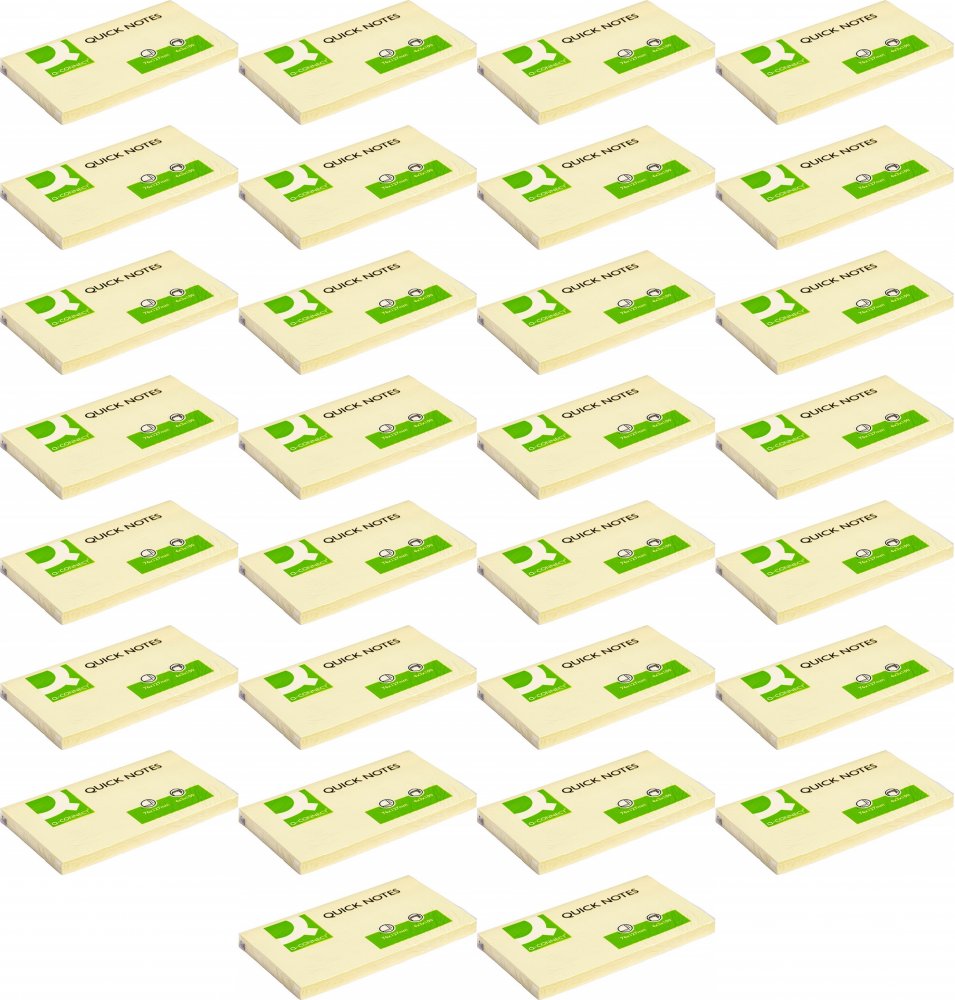 36x Karteczki samoprzylepne Q-Connect, 76x127mm, 100 karteczek, żółty pastelowy