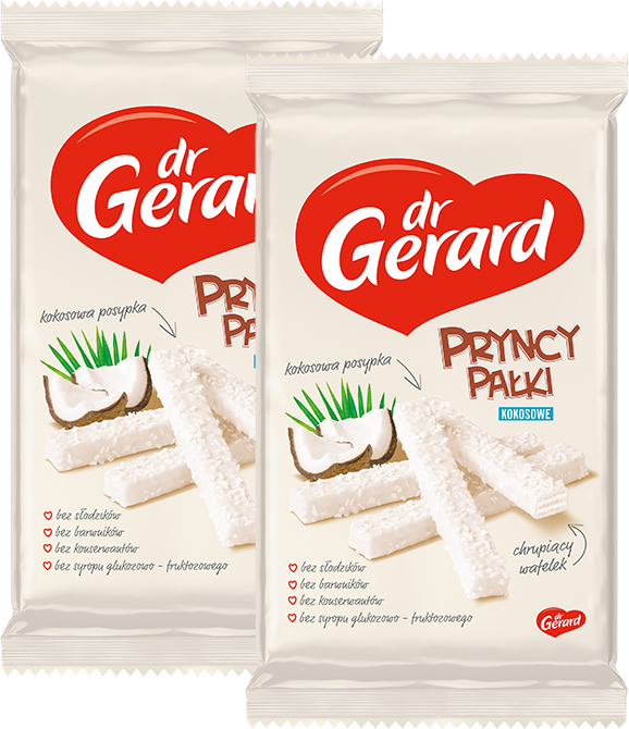 2x Wafle Pryncypałki Dr.Gerard, w białej czekoladzie, kokosowy, 200g