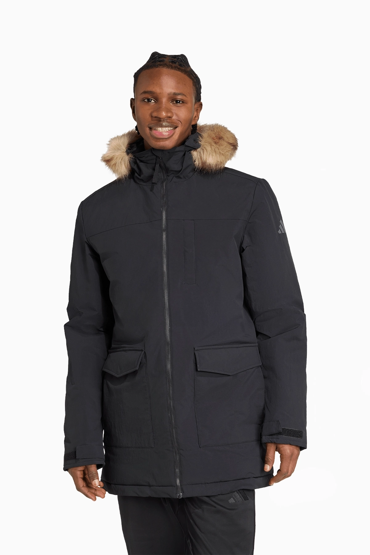 Kurtka adidas Paveric Climawarm Fur Parka - Czarny