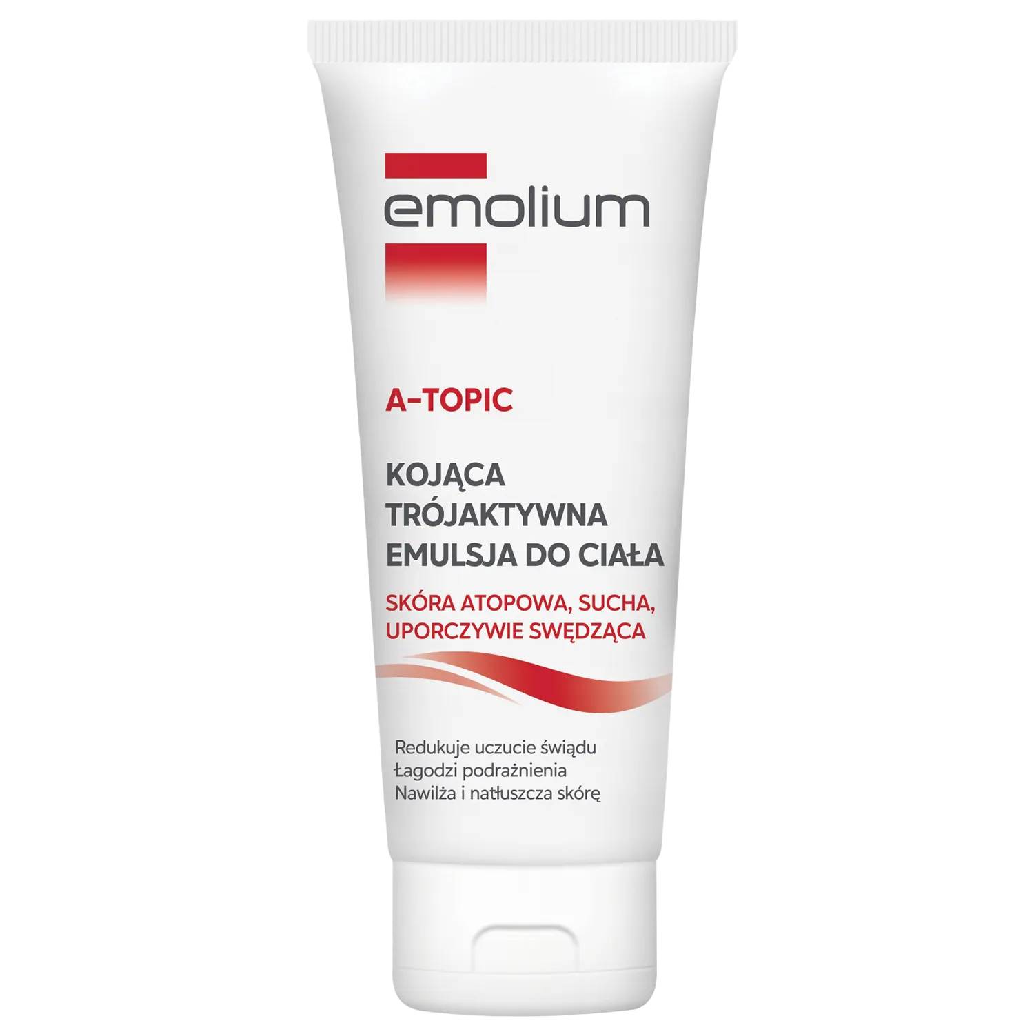 Emolium a-topic - trójaktywna emulsja do ciała do skóry atopowej, suchej i uporczywie swędzącej, od 1 miesiąca, 200 ml