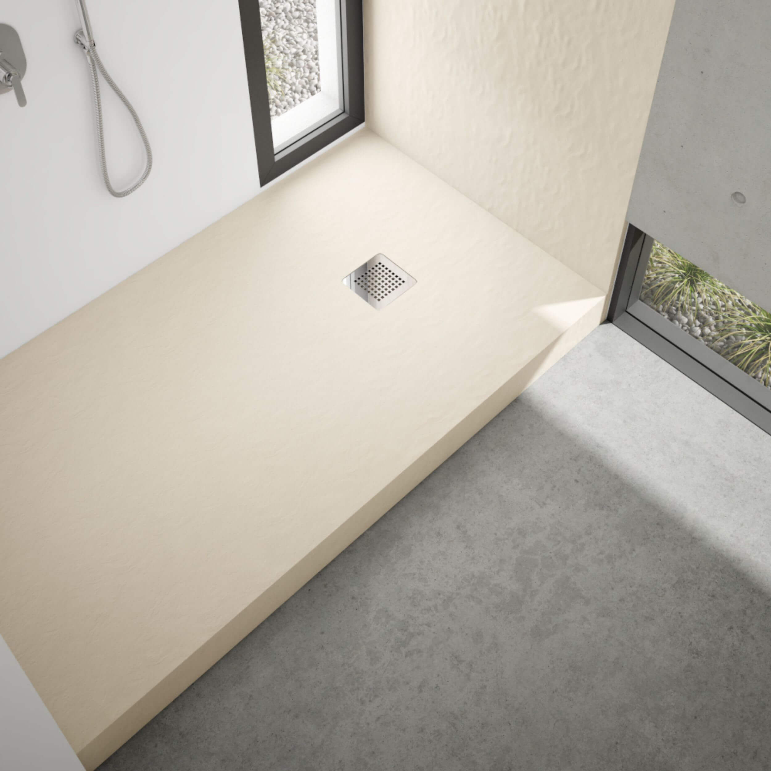 Schedpol New Horizons Cashmere Stone brodzik prostokątny 160x90 cm beżowy 3.3321/PK/ST-M2