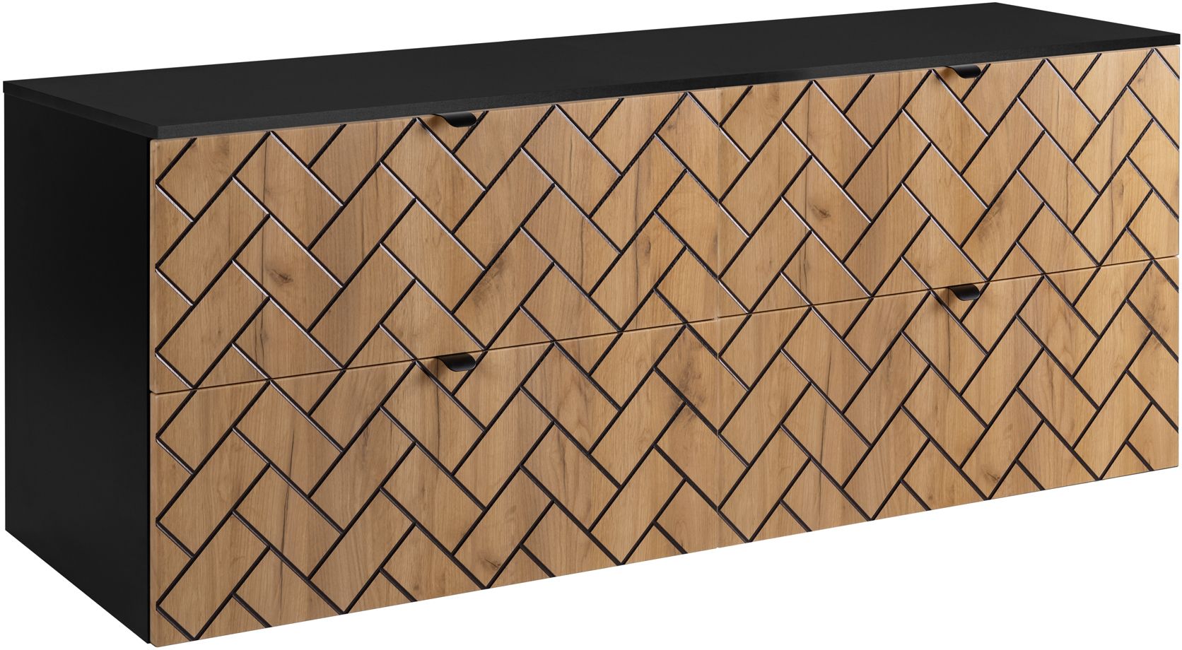Zestaw Rodan Trend zestaw mebli łazienkowych 160 cm czarny/dąb (5906154450881, 5906154452045)