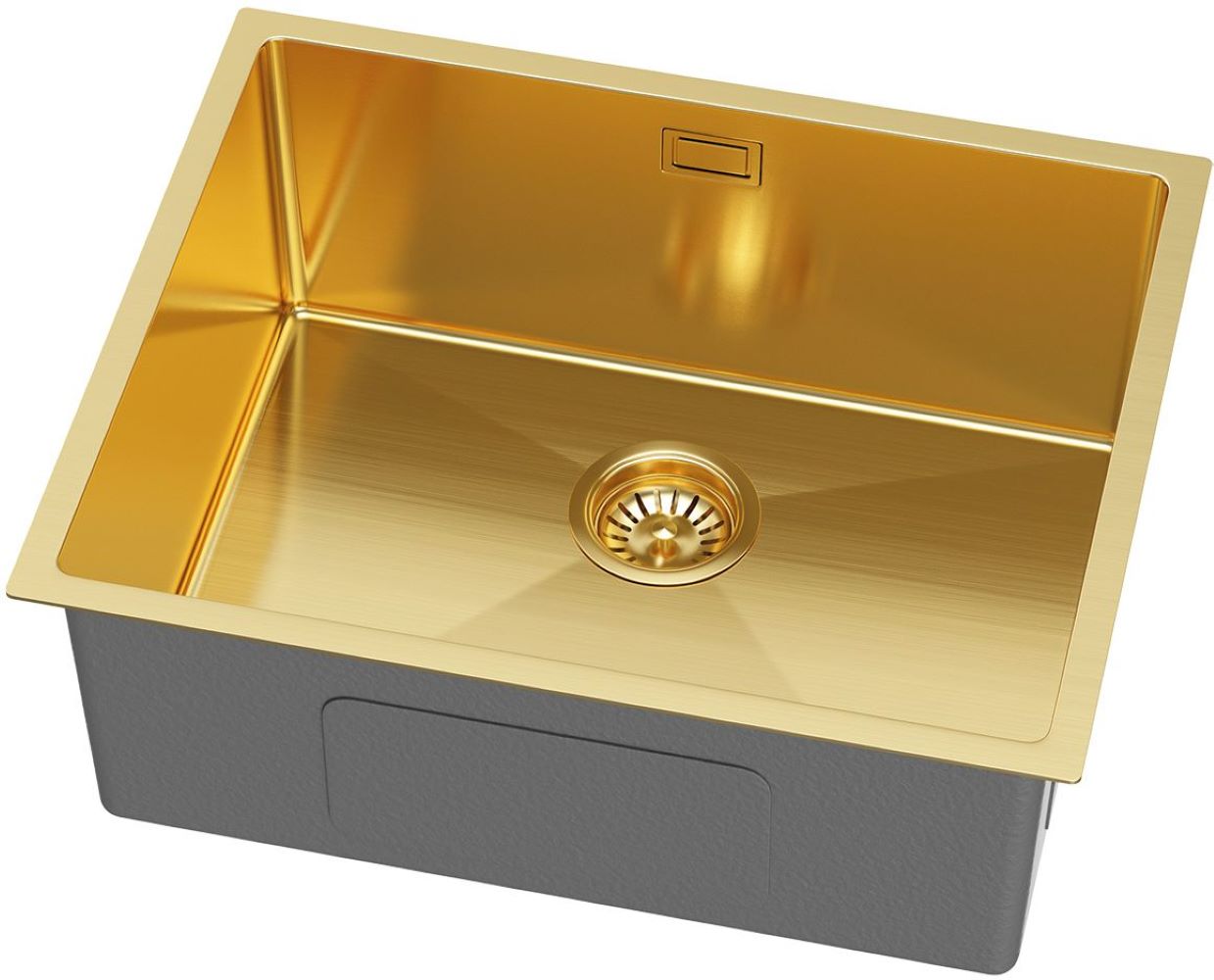 Ruvetti Stelio zlewozmywak stalowy z syfonem 54x44 cm złoty 5001S_PVD_GOLD60_P - Wysyłka w 24h