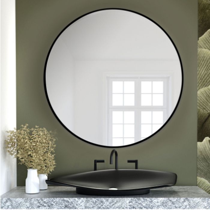 Baltica Design Tiny Border Round lustro 100x100 cm okrągłe czarny - Wysyłka w 24h