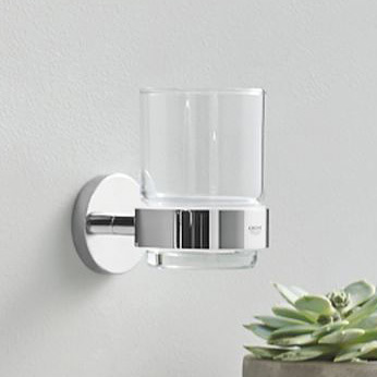 Grohe Essentials kubek do mycia zębów z uchwytem ściennym szkło/chrom 40447001 - Wysyłka w 24h